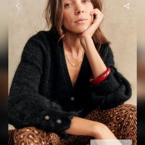 Sezane Black Cardigan